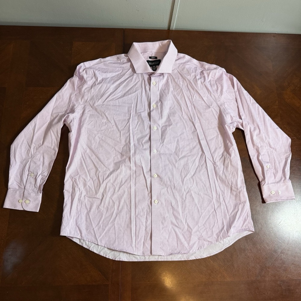 KENNETH COLE AWARENESS Long Sleeve Dress Shirt 34/35 SlimFit Pink Non Iron